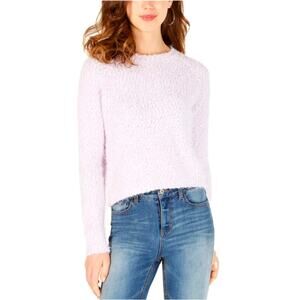 Freshman by RDG Juniors Soft Fuzzy Pullover Lilac Light Purple Sweater Size M
